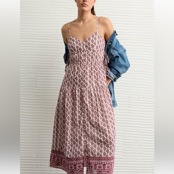 NWT AE Side Tie Vneck MIDI Dress - Picture 7 of 10